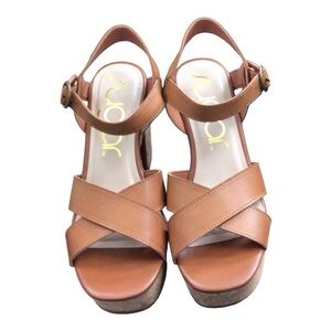 Sugar Tan Sandals with Crisscross Straps and Platform Sole size 9 NWT